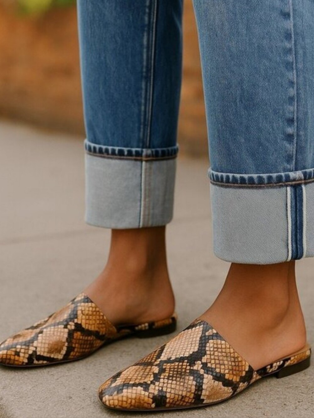 Madewell The Cory Mule in Snake Embossed Leather, Size 7.5